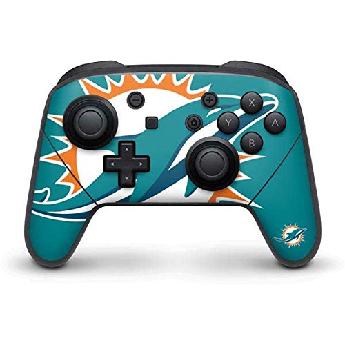 Skinit Decal Gaming Skin Compatible with Nintendo Switch Pro Controller - Officially Licensed NFL Miami Dolphins Large Logo Design