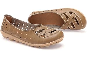 Women Orthopedic Loafers Orthopedic Dress Sneakers Hollow Leather Shoes Hollow Flats Sandals Casual Slip-On Shoes