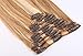 100% Real Remy Clip in Hair Extensions #18/613 16-22inch Grade AAAAA Natural Hair Full Head Standard Weft 8 Pieces 18 Clips(20