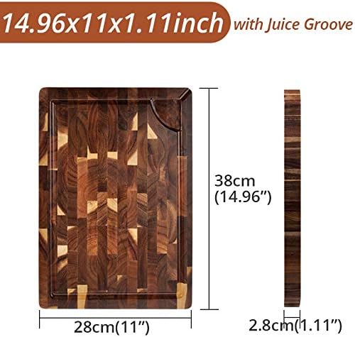 NTMD Chopping board cutting boards kitchen meat Chopping board,EXTRA LARGE Cutting Board, Rectangle End Grain Butcher Block, Kitchen Chopping Boards, Acacia Wood, 18 x 12 x 1.4 Inch