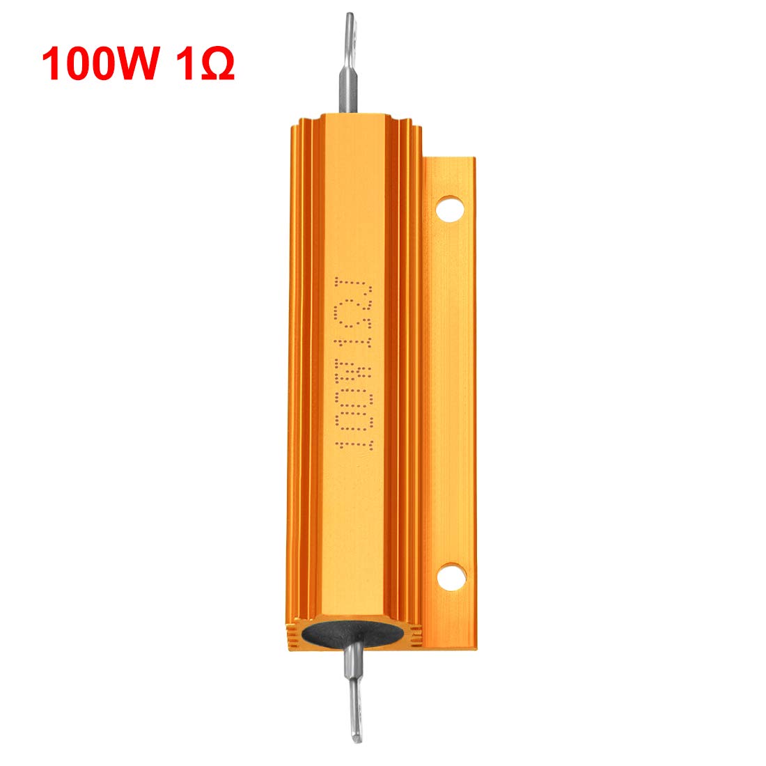 sourcingmap 2pcs Aluminum Case Resistor 100W 1 Ohm Wirewound Yellow for LED Replacement Converter 100W 1RJ - Image 3
