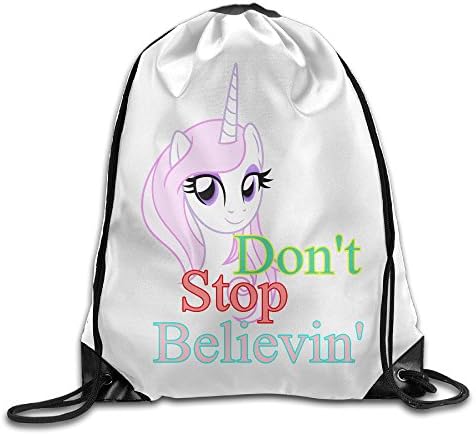 Zhanzy Dont Stop Believin Unicorn 1 Large Drawstring Sport Backpack Sack Bag Sackpack