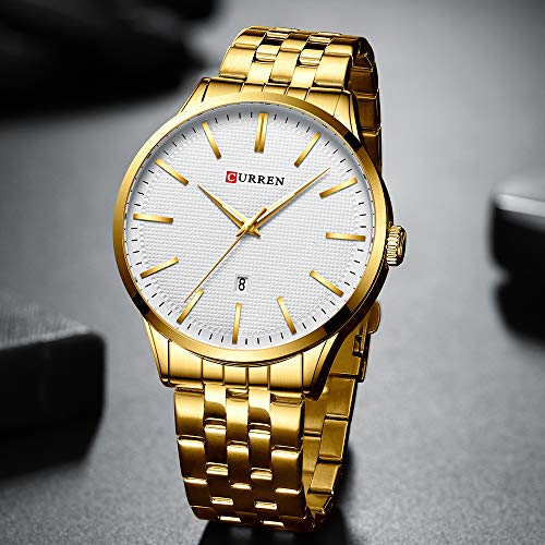 Curren 8364 - Reloj de pulsera para hombre (acero y cuarzo, color dorado - Imagen 3