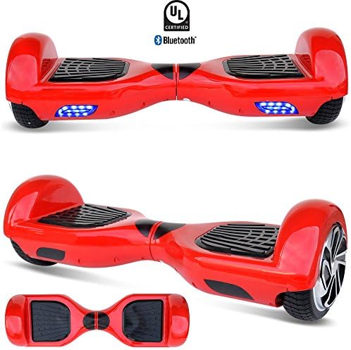 6.5" HoverBoard Electric Scooter Smart Self-Balancing Wheels Hover Board With Built-in Bluetooth Speaker UL2272 Certified (Red)