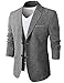 H2H Mens Cozy Fit Daily Linen Blazer for Work Gray US M/Asia XL (KMOBL0107)