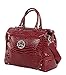 Kathy Van Zeeland Croco PVC Designer Handbag - 16 Inch Dowel Bag Carry On Luggage - Lightweight Durable Travel Overnight Work Purse for Women (Burgendy)