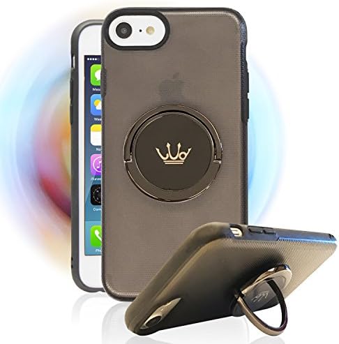 Doonpa Multifunction Spinner Cellphone Case for Apple iPhone 8,iPhone 7,6S,6 with Metal Ring Holder Stand (Black)