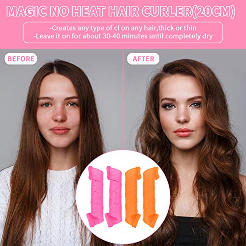 Magic Hair Curlers Spiral Curls Styling Kit,18 PCS No Heat Wave Hair