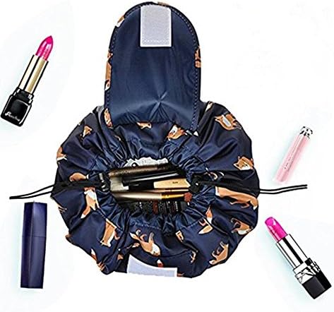 Fashion Cosmetic Bag Large Capacity Lazy Makeup Waterproof Toiletry Bag Multifunction Storage Portable Quick Pack Travel Bag (Dark Blue Fox)