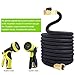 Podura Expandable Garden Hose with Solid Brass Connector 9-pattern Nozzle for Watering Plants,Showering Pets,Cleaning Patio (Black-50Ft)