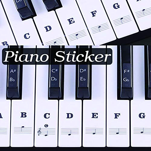 BIGTEDDY - Piano Stickers for 37/49/54/61/88 Key Keyboards - Tranparent Removable Labels for Kids Beginner Learning Music Note Suitable all Brands - Thumbnail 4