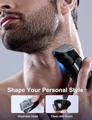 Beard Trimmer Men's Hair Trimmer, All-in-1 Beard Trimmer, Nose Hair Trimmer, Wireless, USB Rechargeable & Waterproof Razor, Electric with 7 Attachment Combs, Ultra Sharp Blade