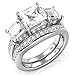 Sz 8 Sterling Silver 3 Carat Princess Cut Cubic Zirconia CZ Wedding Engagement Ring Set