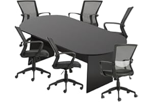 GOF 6FT, 8FT, 10FT Conference Table & Chair (G10705B) Set, Dark Cherry, Espresso, Artisan Grey, Mahogany, Walnut (8ft Table with 6 Chairs, Espresso)