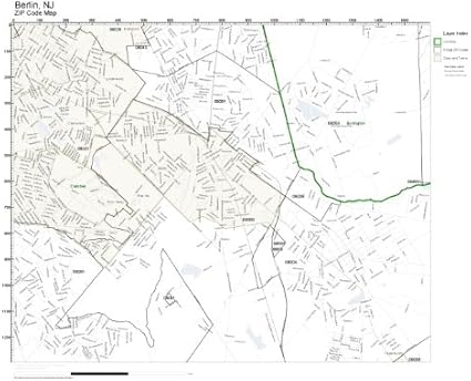 Amazon.com: ZIP Code Wall Map of Berlin, NJ ZIP Code Map Not Laminated