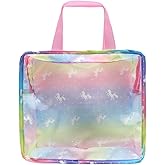 Toyvian Portable Doll Clothes Storage Bag Mini Handbag Organizer Pouch for Kids Travel Doll Accessories Clear Storage Case 9.64X8.66X3.14In