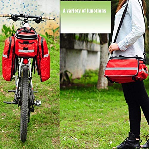 CamGo Bike Rear Seat Bag Waterproof Bicycle Rack Trunk Pannier Portable Frame Bags with Raincoat/Lengthened Shoulder Strap (Blue)