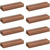 DAIBN 8 Pcs Wood Place Card Holders Walnut Wooden Table Number Holder Stands Name Card Holder For Wedding Party Events Exhibition Decoration Office Restaurant Business