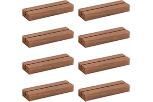 DAIBN 8 Pcs Wood Place Card Holders Walnut Wooden Table Number Holder Stands Name Card Holder For Wedding Party Events Exhibition Decoration Office Restaurant Business