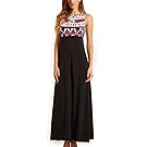 PZZ Womens Sleeveless Retro Geometry High Waist Casual Party Long Dress