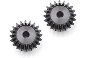 PGFUN 2 Pcs 1M 20 Teeth 5/6/8mm Shaft Hole Tapered Bevel Gear 1:1#45 Steel 1 Module 90 Degree Steering Gear with M3 Fixing Hole (8 mm)