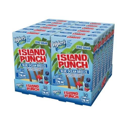 Wyler's Light Island Punch, Blue Ocean Breeze, 10 CT (Pack 12