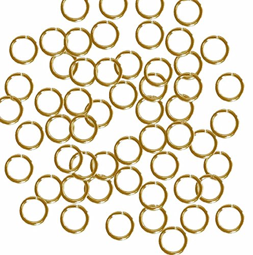 Rockin Beads Open Jump Rings 24 Grams approx 200pc Gold plated Brass 7mm Round 18 Gauge