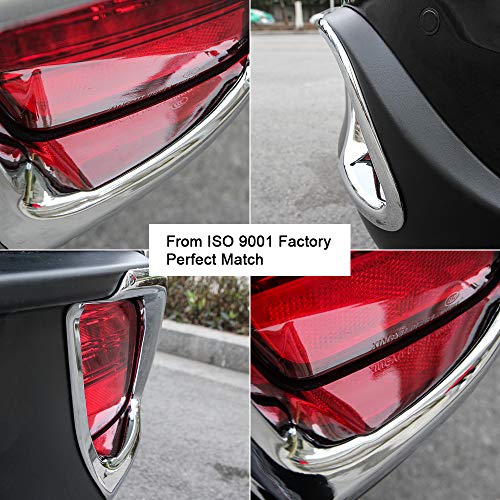 Senzeal ABS Chrome Rear Fog Light Lamp Frame Cover Trim for Toyota Highlander 2015 2016 2017 2018 2019 2PCS - Thumbnail 4