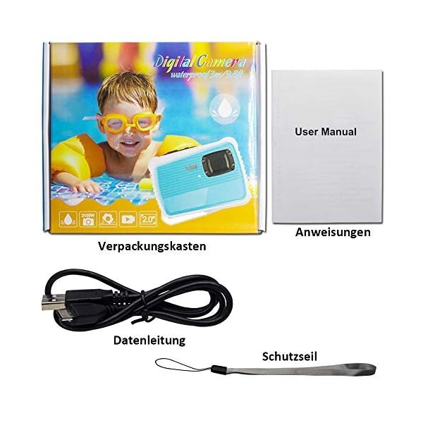 AMTSEE Kinderkamera Wasserdicht 21MP HD Digitalkamera 2,0 TFT LCD Bildschirm Kamera für Kinder 8-facher Digitalzoom… – Bild 8