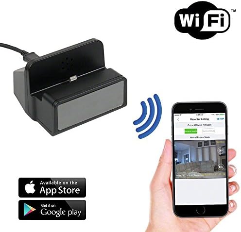 SpygearGadgets 1080P HD WiFi Internet Live Streaming Android Charger Dock Hidden Camera / Nanny Cam / Home Security Camera - Stream Live Video to iPhone or Android Devices - Model HC430wa