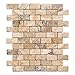 Philadelphia 2 X 4 Tumbled Travertine Brick Mosaic Tile - 6 X 6 Sample