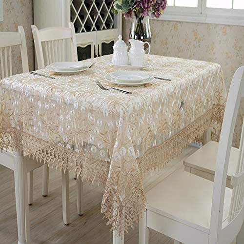 Sponsored Ad - MONKDECOR Tissue Embroidery 6 Seater Dining Table Cover (Size- 60x90 Inches) Design-4 (White Buds Design)