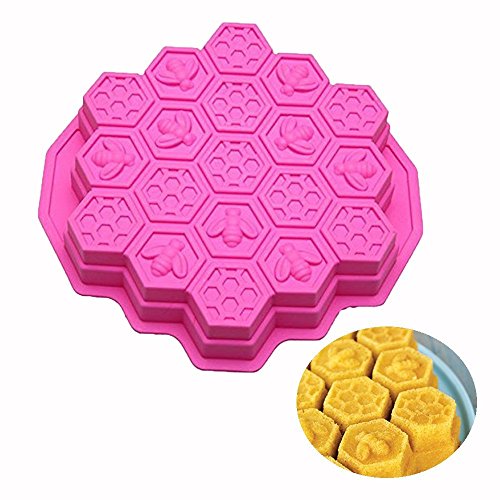 ESA Supplies 19 Cavities Honeycomb Cake Molds silicone Soap Making Molds Pull-Apart Dessert Pan Candy Baking Cake Moulds