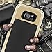 Galaxy S7 Edge Case, Seacosmo Full Body Rugged Armor Aluminum Metallic Shockproof Scratch-Resistant Dual Layer TPU Bumper Case for Samsung Galaxy S7 Edge, Gold