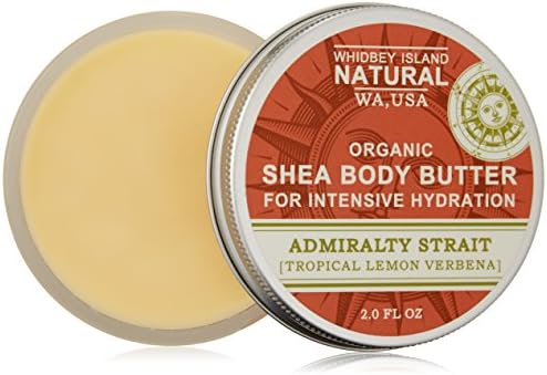Organic Shea Body Butter For Intensive Hydration - Admiralty Strait (Tropical Lemon Verbena) by Whidbey Island Natural ; A super-moisturizing treat for dry, thirsty skin. Over 70% Organic Shea Butter