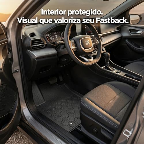 Tapete Fiat Fastback Versão Híbrida 2024 2025 2026 Bandeja 3D Premium Emborrachado Impermeável