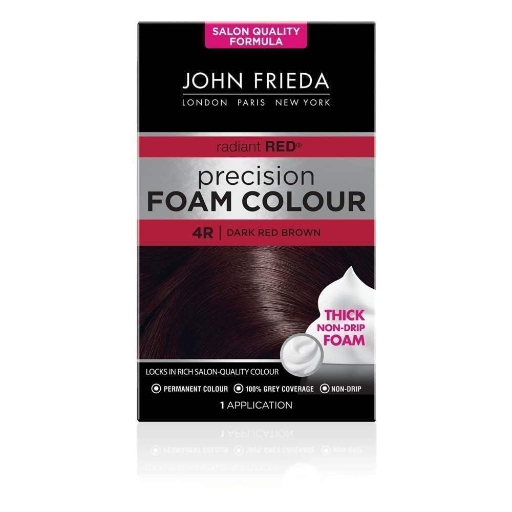 John Frieda Precision Foam Colour 4R, Salon-Finish Dark Red Brown Hair Dye, Permanent Dark Red Brown Hair Colour, 100% Grey Coverage — image 1