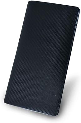 Amazon K Ray メンズ 札入れ 小銭入れなし マネークリップ 本革 薄い 長財布 二つ折り カーボン レザー ネイビー 財布