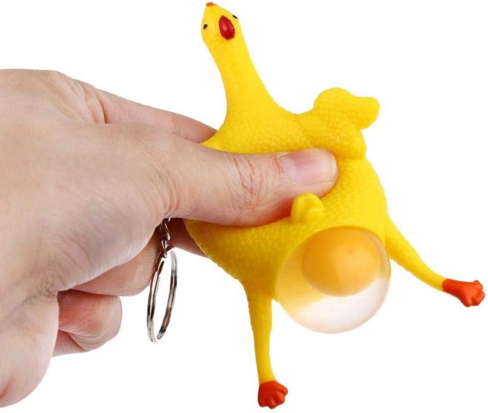NEWSIHUI 16cm Funny Decompression Chicken Toy Funny Squishy Squeeze Toys Chicken and Eggs Stress Relieve