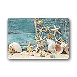 OneHoney Sea Beach Starfish on Fishing Net Door Mat Rug Indoor/Front Door/Bathroom Mats Bedroom Doormat 20 x 31.5 inch