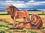 Reeves Large Acrylic Painting By Numbers - Resting Lions