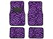 A Set of 4 Universal Fit Animal Print Carpet Floor mats for Cars / Truck - Zebra Purple