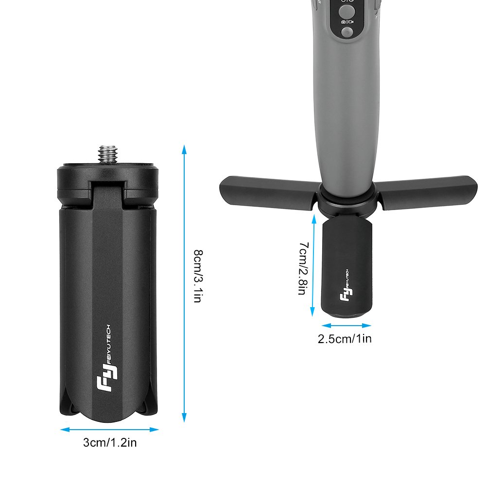 Feiyu Mini Trépied Support pour Selfie Bâton Stabilisateur Monopode sur Cellulaire DSLR Caméras, Trépied Portable Pliant Bureau Support pour FeiyuTech WG G360 G4 SPG Série Vimble