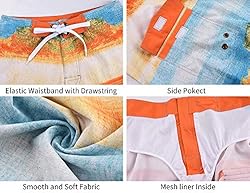 Nonwe Men's Board Shorts Quick Dry Holiday Printed