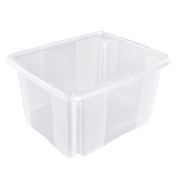 keeeper Aufbewahrungsbox mit Dreh-/Stapelsystem, 41 x 34,5 x 22 cm, 24 l, Emil, Transparent