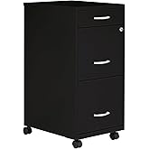 Lorell LYS SOHO Box/File/File 3-Drawer Mobile File Cabinet, Black