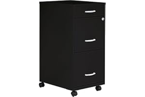 Lorell LYS SOHO Box/File/File 3-Drawer Mobile File Cabinet, Black