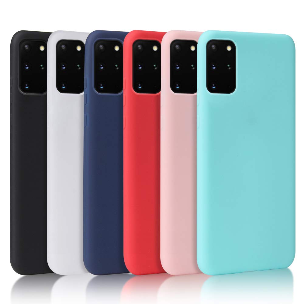 Oureidoo 6 Pack TPU Silicone Case for Samsung Galaxy S20 Plus /S20+, Soft Flexible Rubber Protective Cover Black, White, Royal Blue, Red, Pink, Mint Green