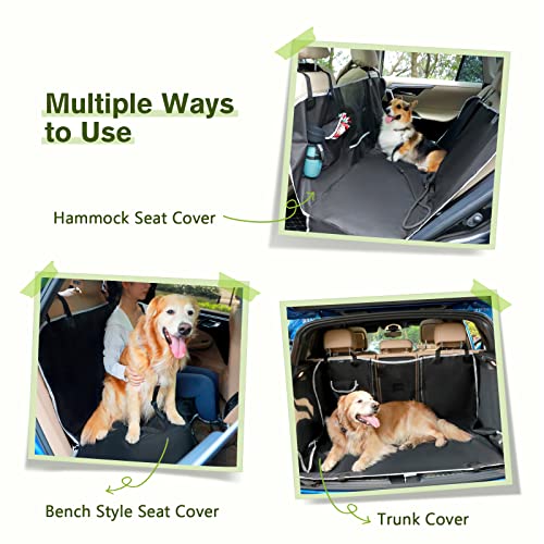pecute Dog Car Seat Cover, Waterproof Rear Seat Covers for Dogs with Viewing Window, Dog Car Back Seat Protector Scratch Proof Nonslip for Cars Trucks SUV