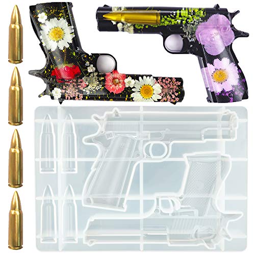 Actvty Gun Resin Mold Silicone, 3D Pistol Epoxy Casting Molds for Home
